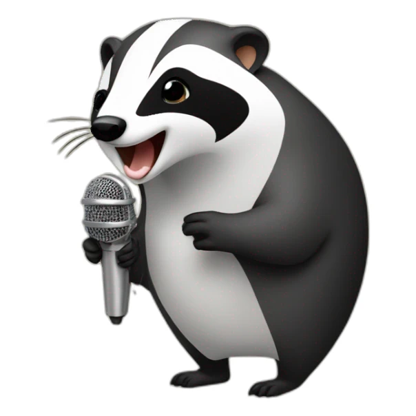 badger singing with microphone sticker