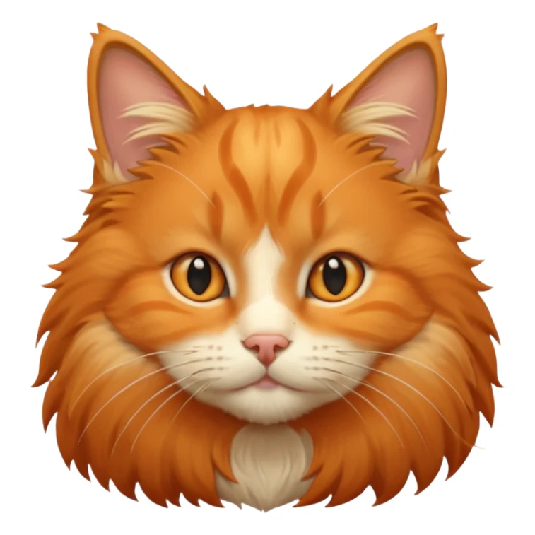 orange Norwegian forest cat, close-up face, fluffy cheeks sticker