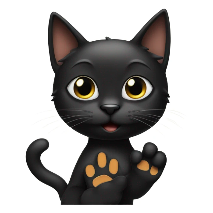 Black Cat showing peace sign sticker