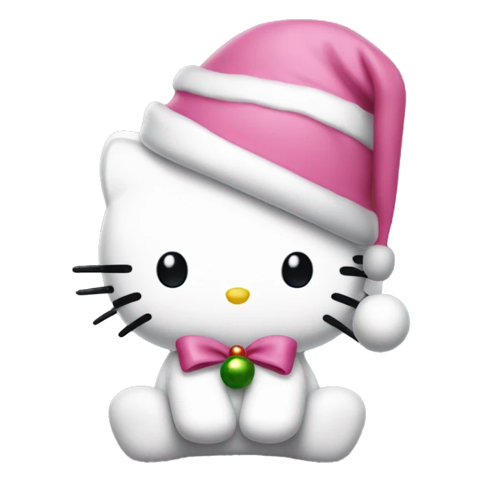 Hello kitty with pink christmas hat sticker