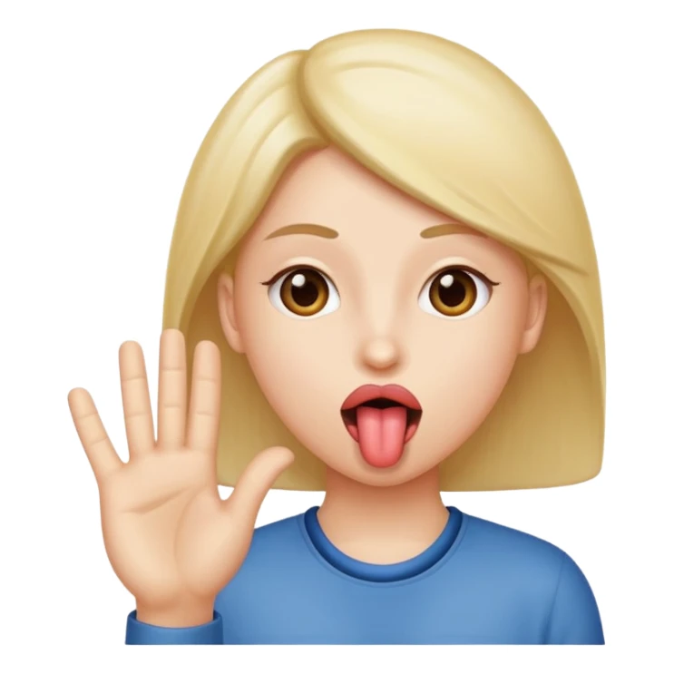 tounge out with hands to the side sticker