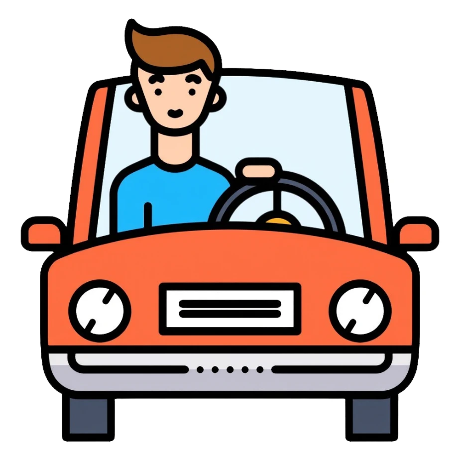 person driving a car sticker