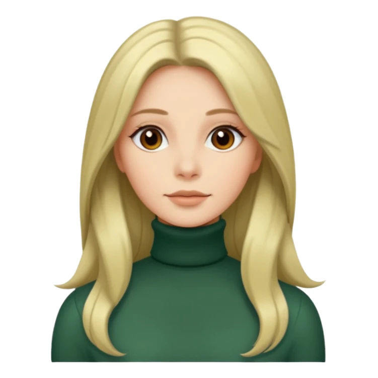 long hairedwoman in turtle neck sticker