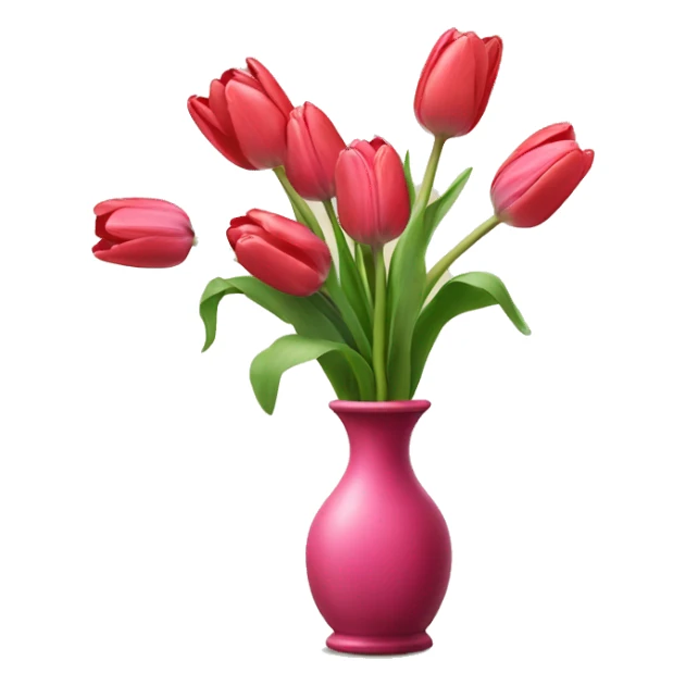 Tulips with vase and bows  sticker
