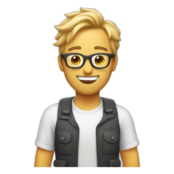 nerd face with only 2 tooth visible sticker