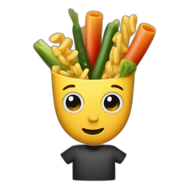 Macaroni with vegetables man sticker