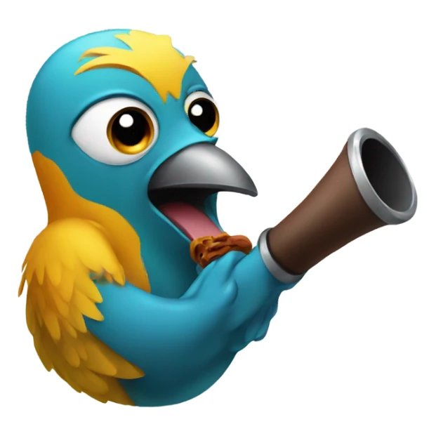 Bird biting a pipe sticker