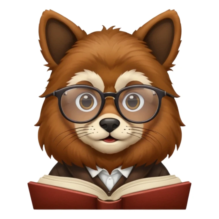 animal reading books sticker
