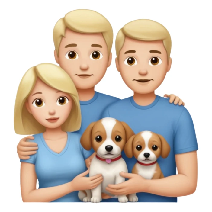 Maman papa avec son bébé chien sticker