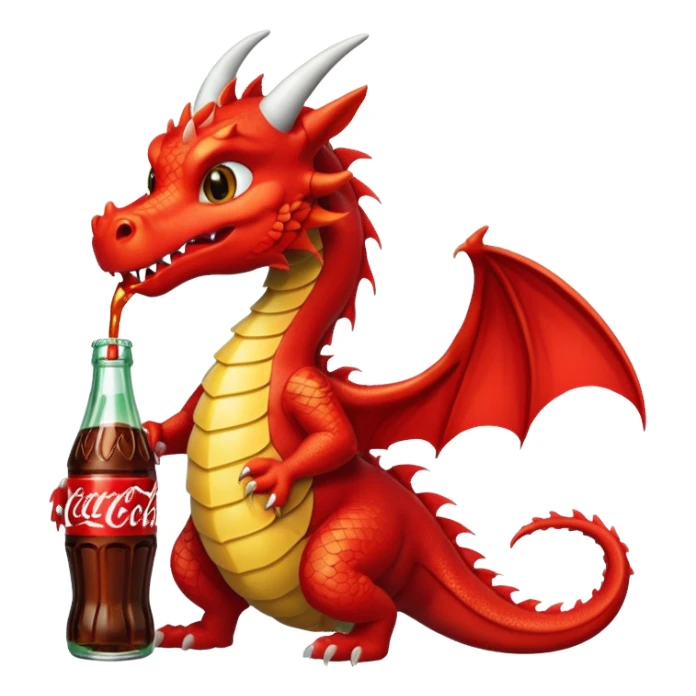 Un dragon tomando cocaa sticker