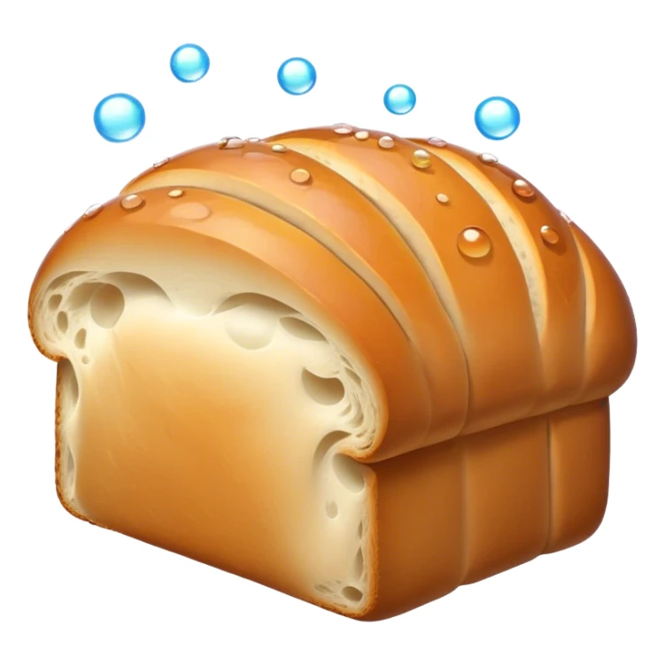 Bread with bubbles coming out of it sticker