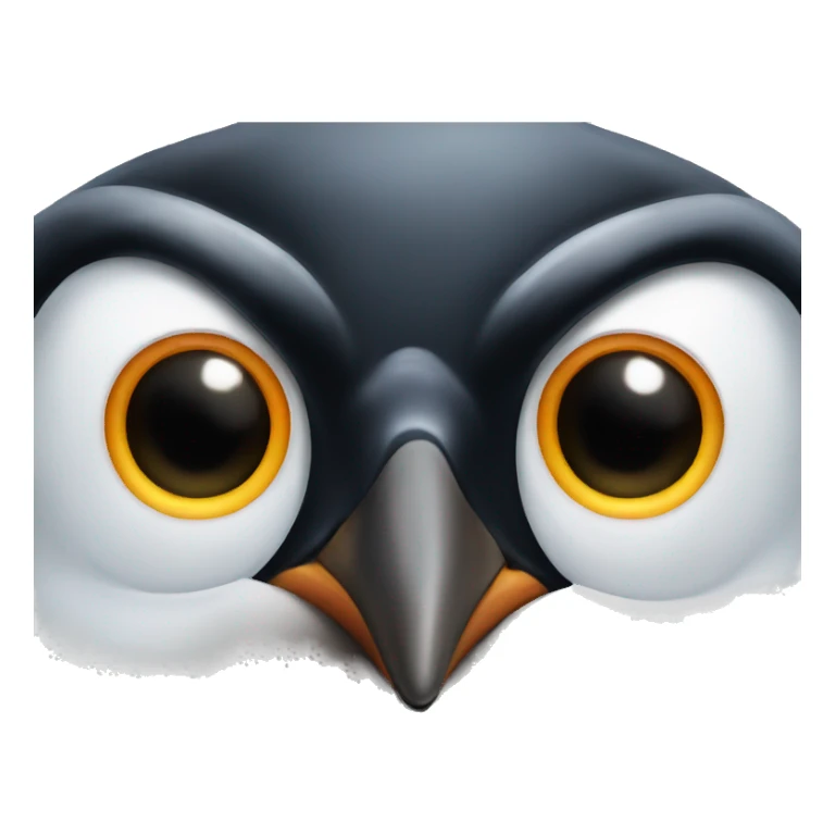 A penguin with mad eyes sticker