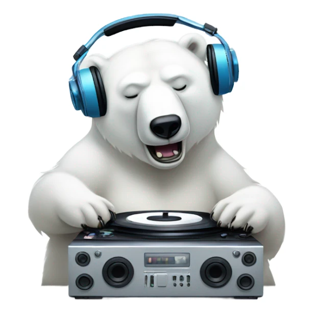 Ice bear playing deep house  sticker