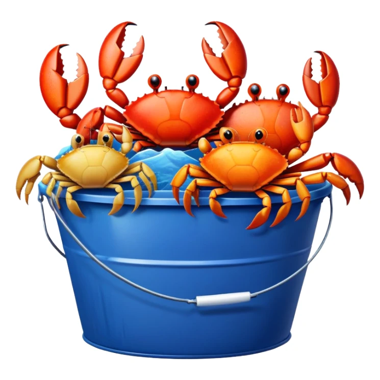Crabs in a bucket sticker
