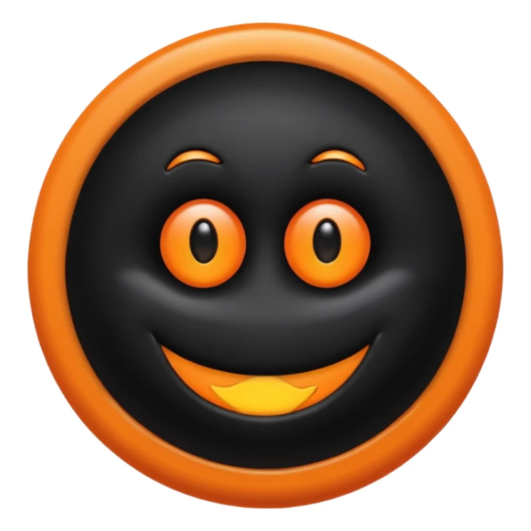 make a blackhole, accretion disk and all, with an orange smiley face, black head, orange ring, orange eyes, orange mouth, no other details sticker