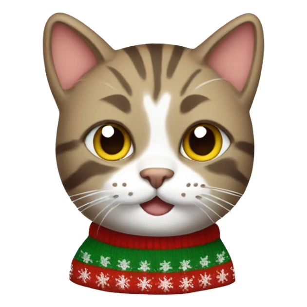 cat wearing christmas sweater sticker