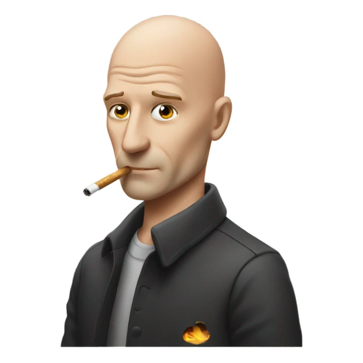 Bald white guy smoking  sticker
