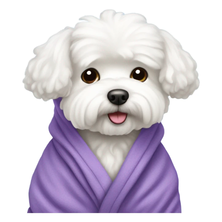 Maltese bichon in a bathrobe sticker