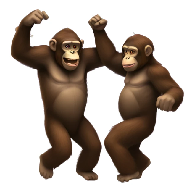 Two apes having a dance party sticker