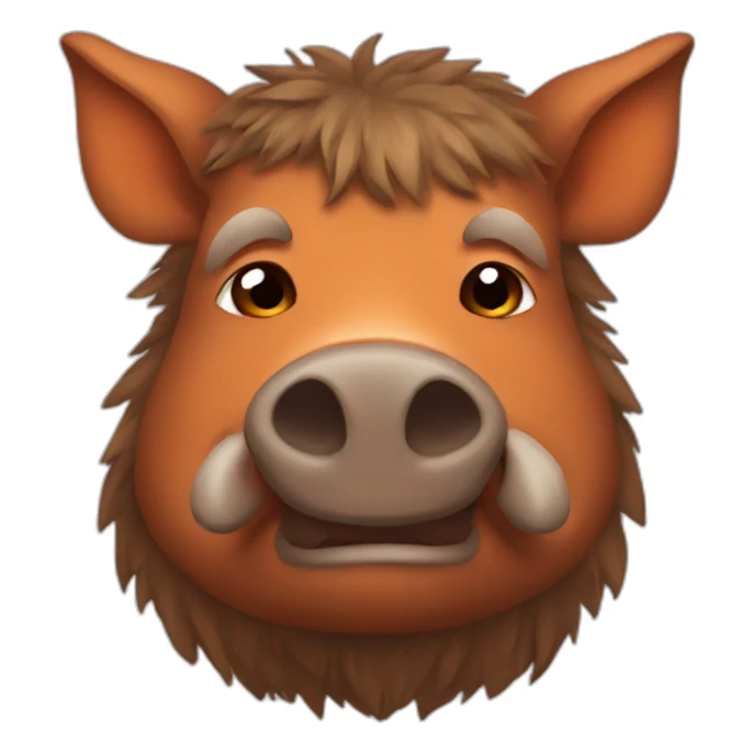 brown boar with orange cheeks sticker