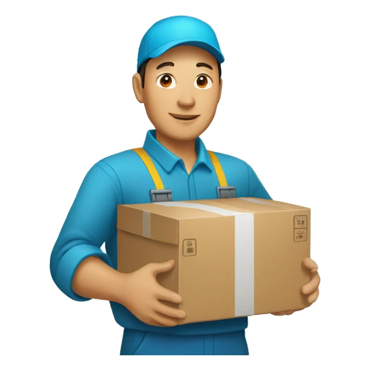 kazakh worker with box in hands sticker