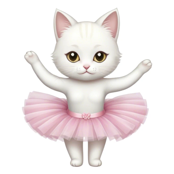 Ballerina white cat sticker