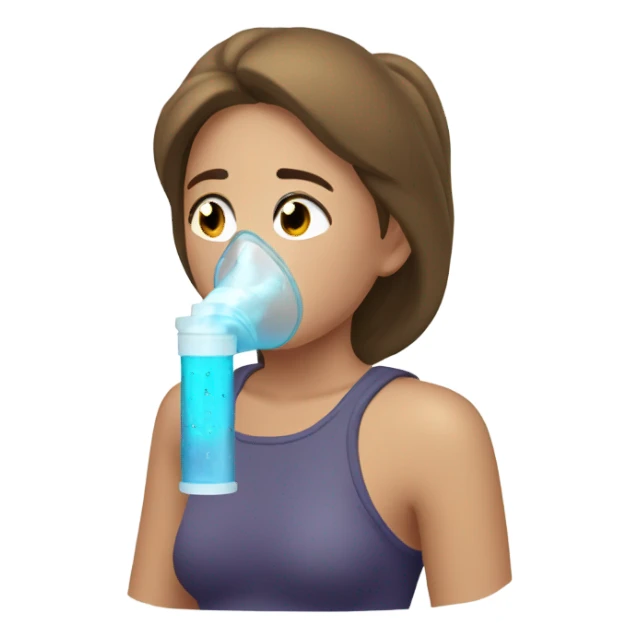 Asthmatic girl nebulizing sticker