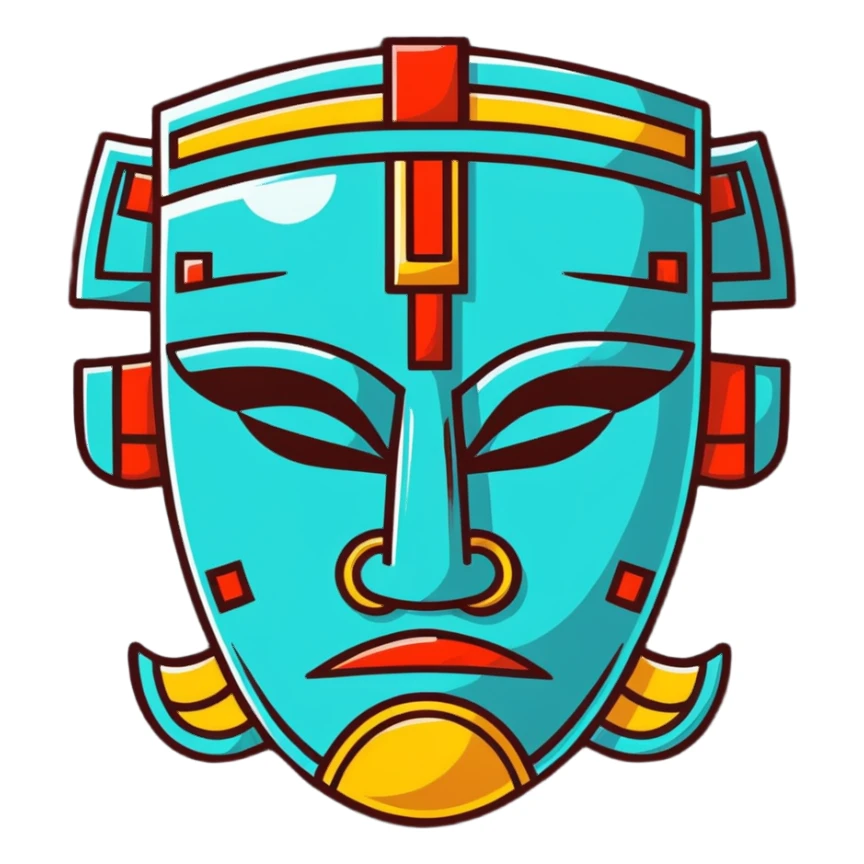 Teotihuacan mask artifact sticker