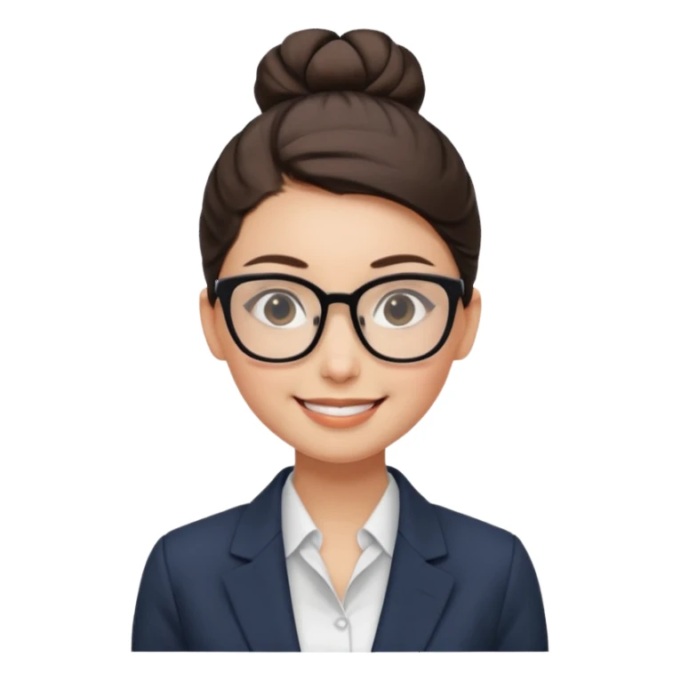 Office Worker – sleek high bun, square glasses, wearing blazer.













































 sticker