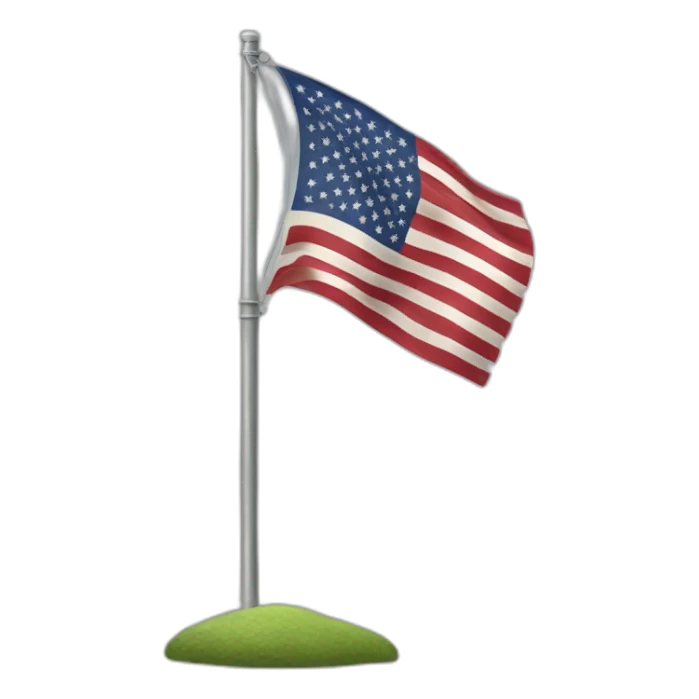 United States flag on pole sticker