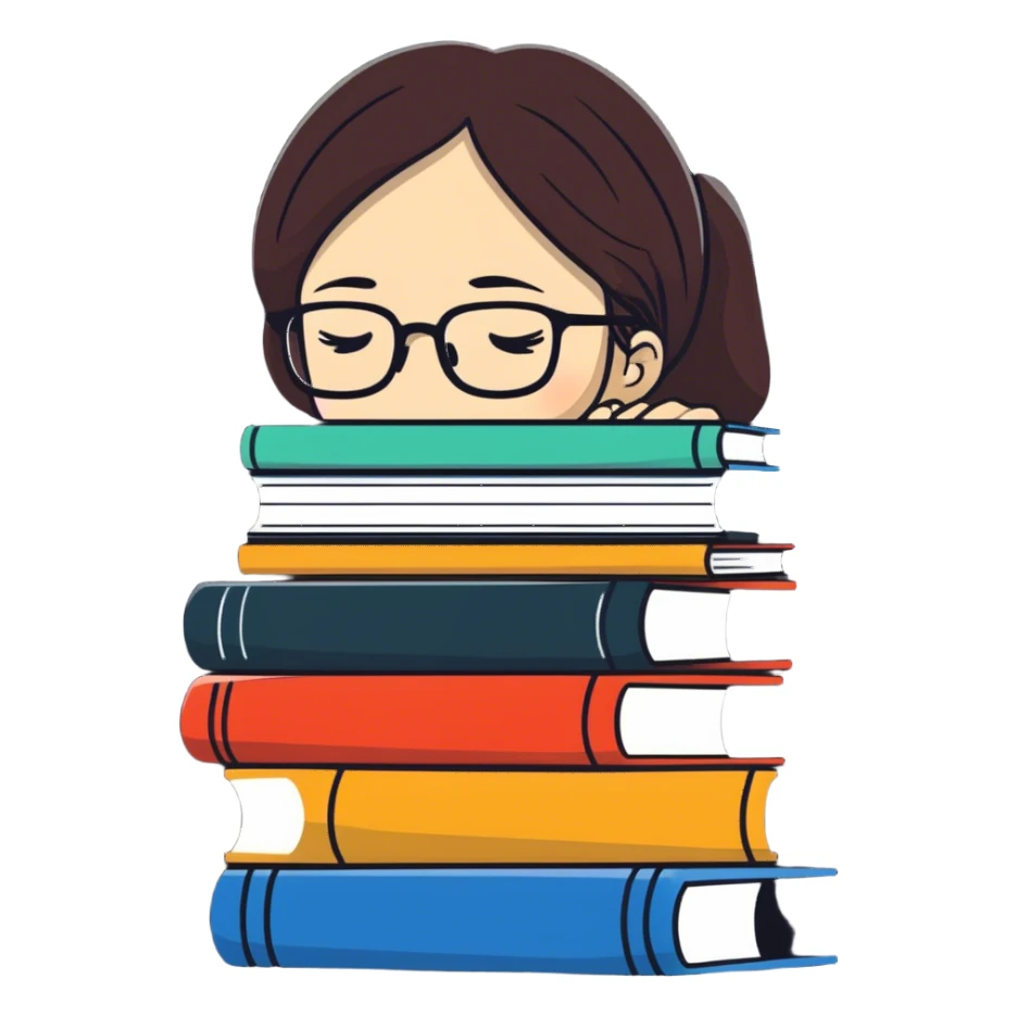 Tired study girl  sticker