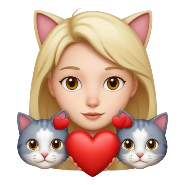 coeur et chats sticker