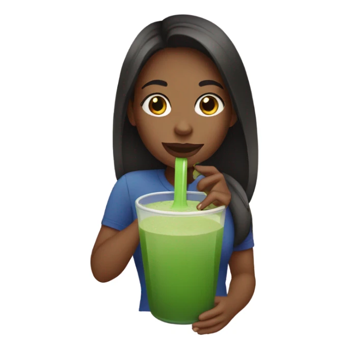 Girl drinking green juice sticker