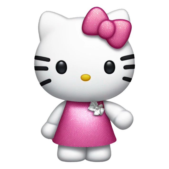 Hello kitty with a sparkly pink in her hand sticker