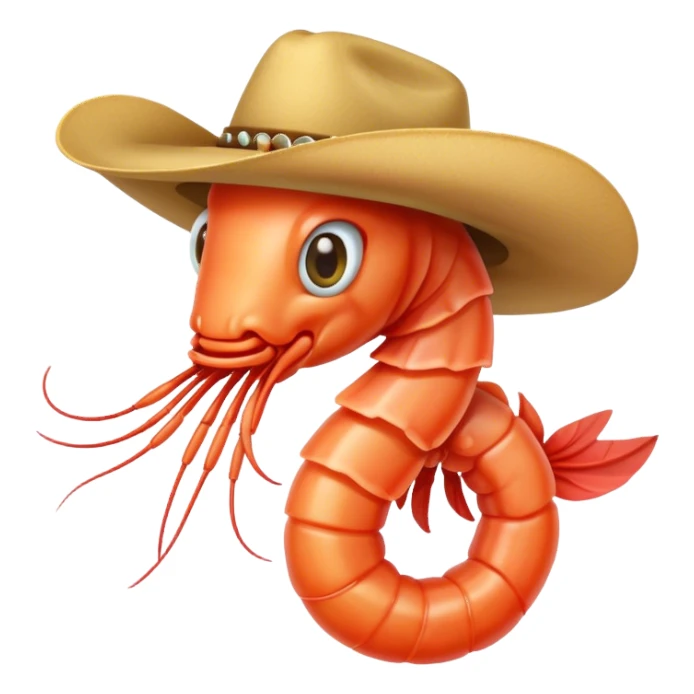 Shrimp wearing cowboy hat  sticker