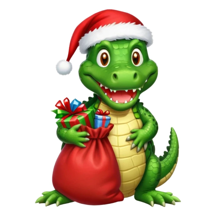 Crocodile Santa sticker