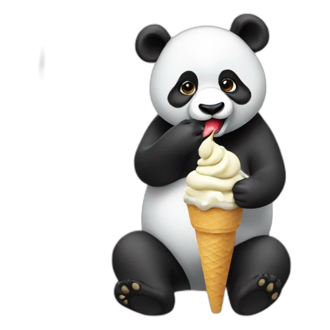 Panda eating ice cream sticker