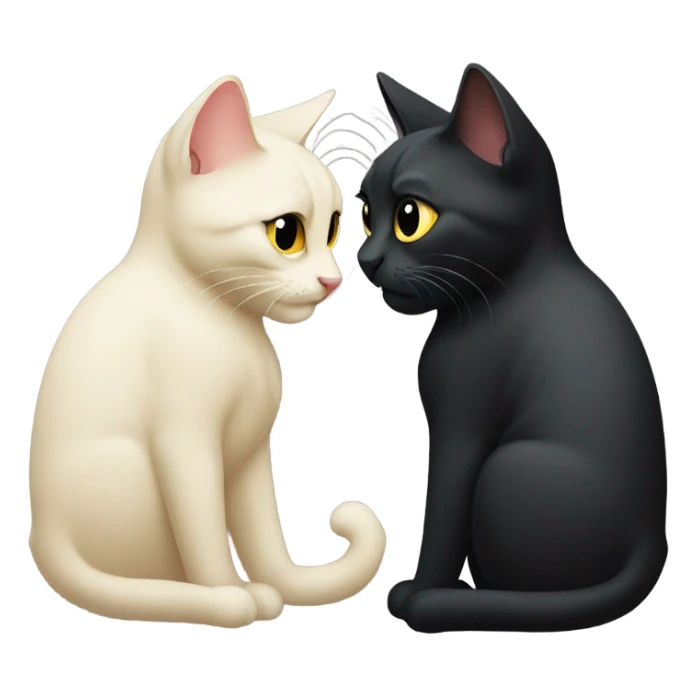 Two black cats in love sticker