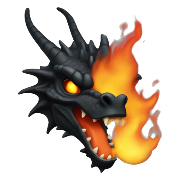 black dragon head breathing fire sticker