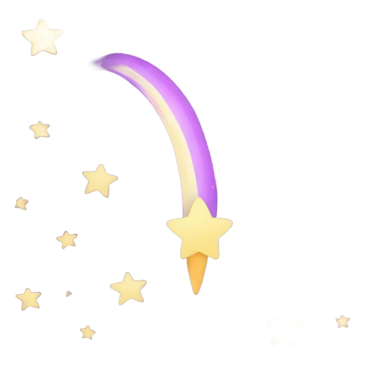 light purple shooting star, stars sticker