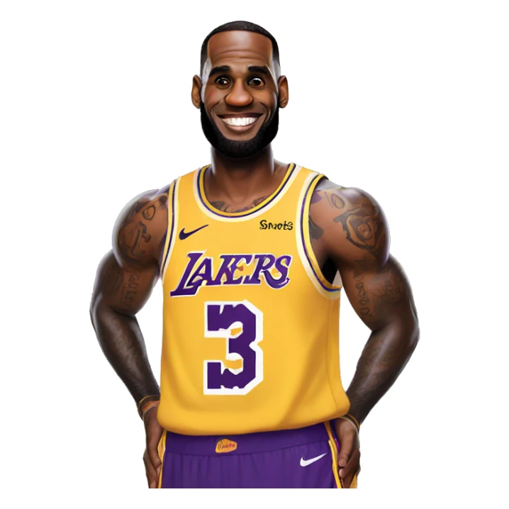 Lebron James in a laker jersey sticker