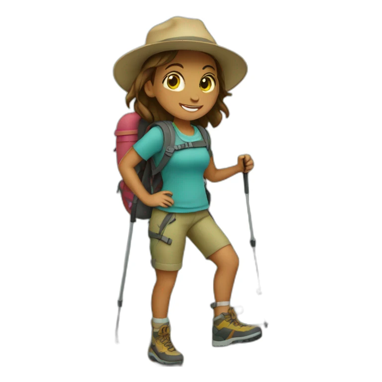 girl hiking sticker