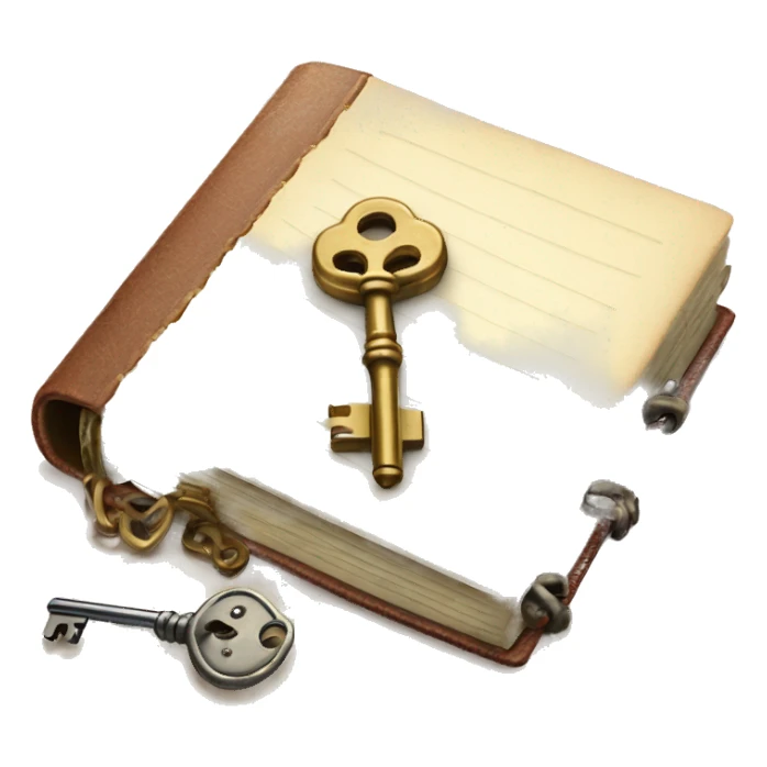 vintage diary with lock and key sticker