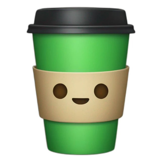 green coffee cup sticker