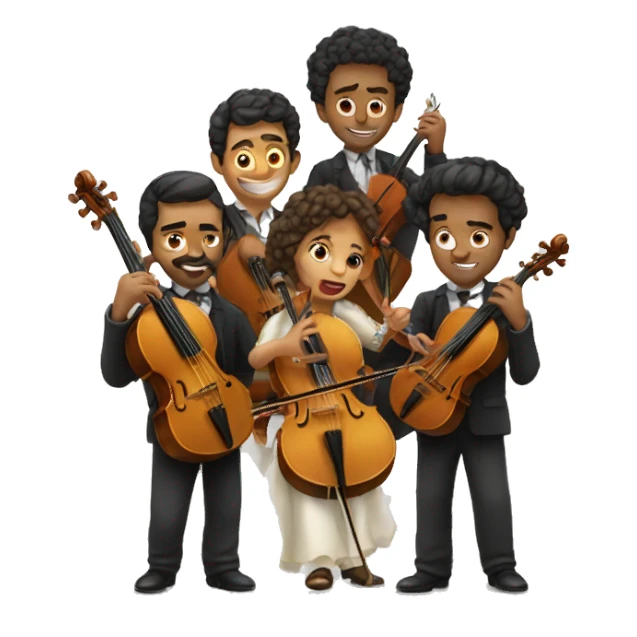 5 spanish dressed people, playing the strings sticker