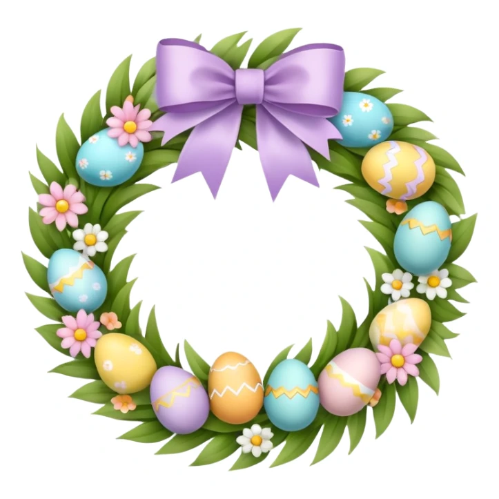 Pastel Easter wreath sticker