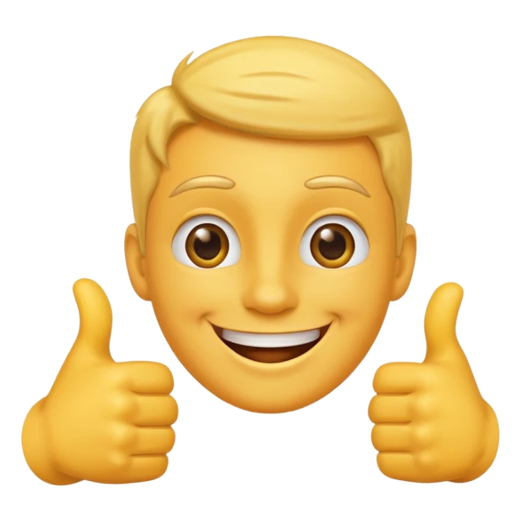 smiling face with hands giving a thumbs up sticker