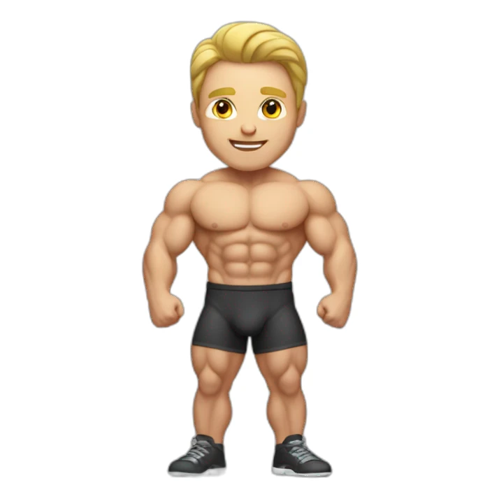 caucasian male bodybuilder sticker