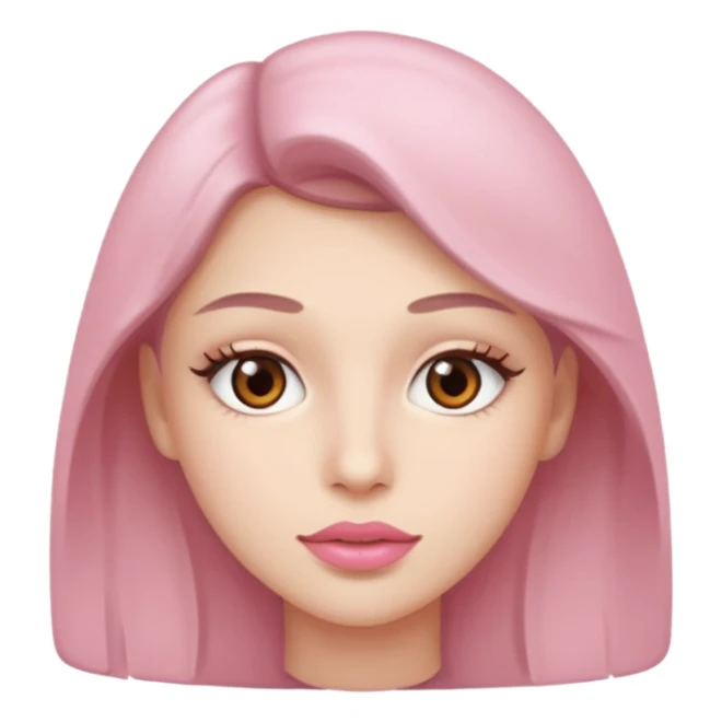 brown eyes lite pink lips sticker