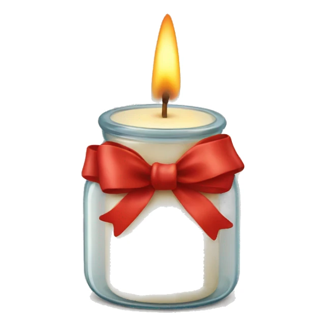 Candle in the jar with red bow sticker